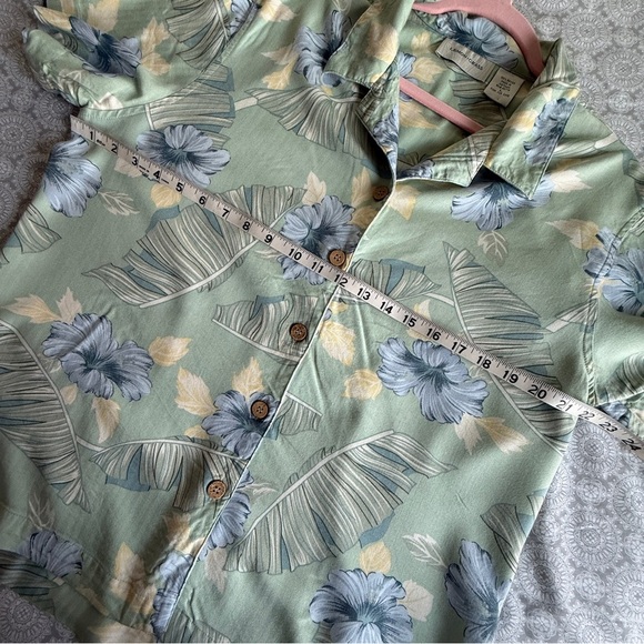 Lemon Grass Rayon Hawaiian Button-Up Shirt L - Picture 6 of 7
